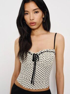 reformation andrea polka dot -size 4